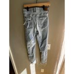 American Eagle  Light Wash Distressed Ripped Raw Hem Mom Jeans Photo 4