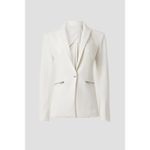 Veronica Beard White Scuba Zip Pocket Dickey Office Travel Blazer Jacket Size 6 Photo 2