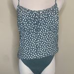 Abercrombie & Fitch Polka Dot Bodysuit Sz Small Blue Green Photo 0