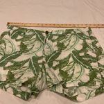 Old Navy Green and White Bermuda Shorts Botanical Print Photo 0