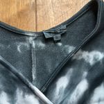 POL Tie-Dye Women's Cross Over V Neck Sweater - Black, White, and Pink Photo 2