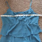 Bisou Bisou by Michele Bohbot teal ruffle spaghetti strap tank top size 8 Photo 12