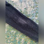 Vintage 90s Long Elegant Legs black sparkle zip front mock neck top, size medium Photo 8