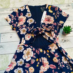 AQUA Tie-Front Floral Romper Photo 3
