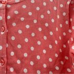 Garnet Hill Polka Dot Cardigan Women’s Size Large Pink Lightweight Knit Photo 5