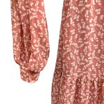 All in Favor xs pink floral wrap tie midi dress cottagecore Photo 10