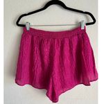 Victoria's Secret  Pink Metallic Stripes Tie Front Pull On Shorts Size XL NWOT Photo 1