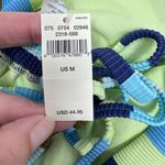 Aerie  Ribbed Long Line Bandeau Bikini Top Ruched Striped Blue Yellow Size M NEW Photo 10