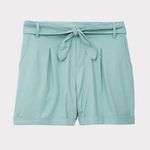 Torrid  • 3.5 INCH PULL-ON LINEN BLEND HIGH-RISE TIE-FRONT SHORT TEAL Photo 11