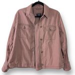 Abercrombie & Fitch Grunge Utility Shacket Jacket Size Small Plum Mauve Rose Tan Photo 3
