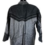 Vintage Greg Bell Leather 80’s Matrix Black Paisley Patchwork Long Trench Coat Size L Photo 13