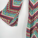 Roper Long Bell Sleeve Southwestern Aztech Chevrom Adjustable Waist Romper Med Blue Photo 3