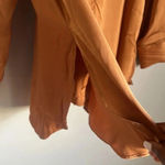 hatch maternity satin button down long sleeve shirt Orange Size undefined Photo 11