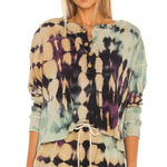 Daydreamer Revolve Tie Dye Waffle Henley Top Size L Long Sleeve Cotton Thermal Photo 0