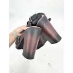 Korks Arden Platform Block Heel Slingback Peep Toe Studded Faux Leather Sandals Black Size 10 Photo 2