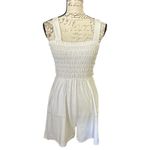Zenana Outfitters White Smocked Romper With Pockets Small NEW Photo 1