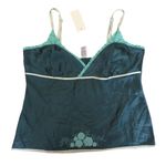 Gap Vintage Y2K‎ Silk Floral  Tank Top Green Size Large Babydoll Photo 0