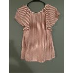 CHAPS  Red And White Strip Short Sleeve Top Size Medium Photo 1