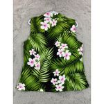 Kahulana Hawaii Women Sleeveless Aloha Shirt Tropical Floral Green Button Top L Size L Photo 4