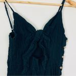 By Together  black textured midi dress with tie front and cut out. Size Large Photo 4