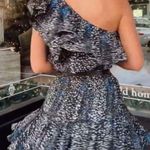 Buddy Love size small one shoulder blue white and black ruffle dress Photo 1
