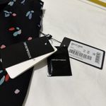 Emporio Armani NWT  Black Abstract Petal Print Crepon Skirt Sz 44 Photo 4