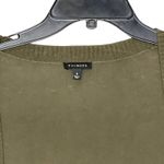 Talbots Open Cardigan Sweater Jacket Size Small Green Black Stripes Womens Pima Photo 1