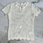 Revolve One Grey Day crocheted mesh short sleeve sweater White Size XS Photo 0