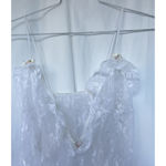 Vintage Tosca Lingerie White Sheer Lace Ruffle Bodysuit S Rose Fairy Ethereal Photo 1