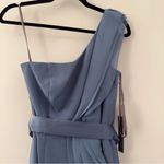 Vera Wang White by  Ruffled One-Shoulder Dress Bridesmaid Wedding Size 2 XS Blue Photo 6