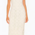 Lovers + Friends Crochet Maxi Dress Cream Sleeveless Scoop Neck Beach Cover Up L Photo 0