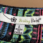 Shrinking Violet  size large side zip mini skirt not lined neon pattern retro Photo 8