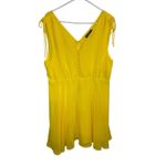 Lulus Chara Yellow Swiss Dot Button-Up Skater Dress Size XL Summer Midi Sundress Photo 2