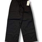 Athleta NWT Paradise Wide Leg Pant Black Linen Blend Drawstring Waist Womens M Photo 0