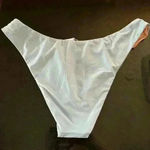 J.Crew  Curved Waist Cheeky Bikini Bottom Light Blue Mist High Cut Size Small Photo 2