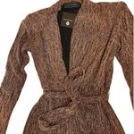 Jainmy Martinez NWT Brown Metallic Deep V-Neck Photo 5