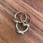 Free People Retro FP Triple Stack Polished Gold & Enamel Rings Photo 5