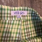 VRG GRL Plaid Wide Leg Pants Yellow Green High Waist Vintage 90s Vibe Sz 6 Photo 3