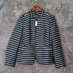 The Limited  Womens Blazer Striped Short Zip Front Office Career Size XL Photo 0