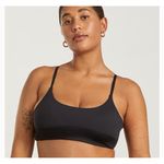 Everlane  ReNew Womens The Scoop Neck Bikini Swim Size S‎ Black Photo 1