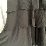 Nine West Vintage ‘90s Silk Ruffle Ribbon Black Midi Dress 10 Coquette Romantic Photo 3
