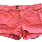 Life in Progress  Coral Pink Cuffed Denim Shorts Size 30 Photo 0