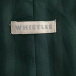 Whistles Size 2 Border Stripe Dress Silk Twist Back Fit & Flare V Neck Green Photo 4