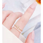 Boutique NEW Dainty Women's 14k Gold Filled‎ Bar Pearl Ring, Adjustable Photo 7