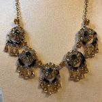 Cara Cara Gold and Black Floral Necklace Photo 1