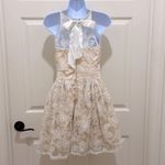 B Darlin B. Darlin White Lace And Nude Sleeveless High Neck Dress Photo 5