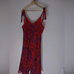 Alexis  x Target Dress Tropical Leaf Tie Strap Midi‎ Beach Beachy Size Large Photo 2