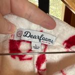 Dearfoams  Red and White Reindeer Fleece Pajama Pants Size Large Photo 1