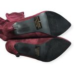 Herstyle Gabrianna Thigh High Suede Pointy Toe Stiletto Heel Boot Red Size 6 Photo 2