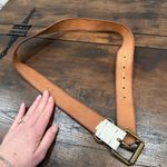 Gap Vintage Y2K  Women's Cow‎ Leather Wide Distressed Buckle Belt White Medium Photo 8